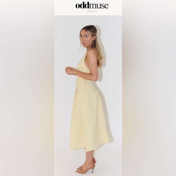 Odd Muse Hem Midi Dress Size M Color Lemon NWT - Picture 2 of 8